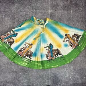 Women's Vintage 50s Creaciones Naitan Colorful Hand Painted Full Wrap Skirt Sz S